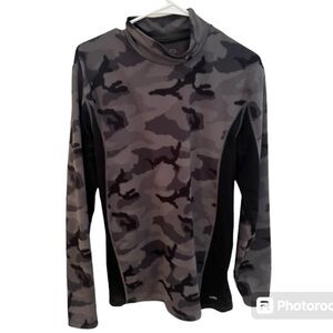 Champion Women’s Cowl neck long sleeve athletic shirt Grey & Black size XL